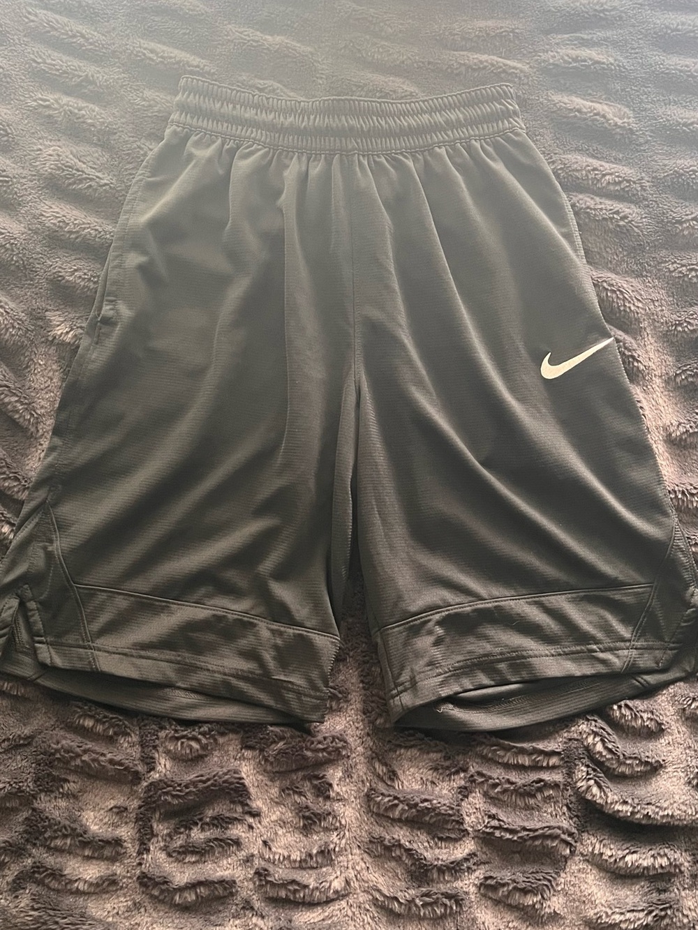 Nike Men’s Black Athletic Shorts with White Swoosh